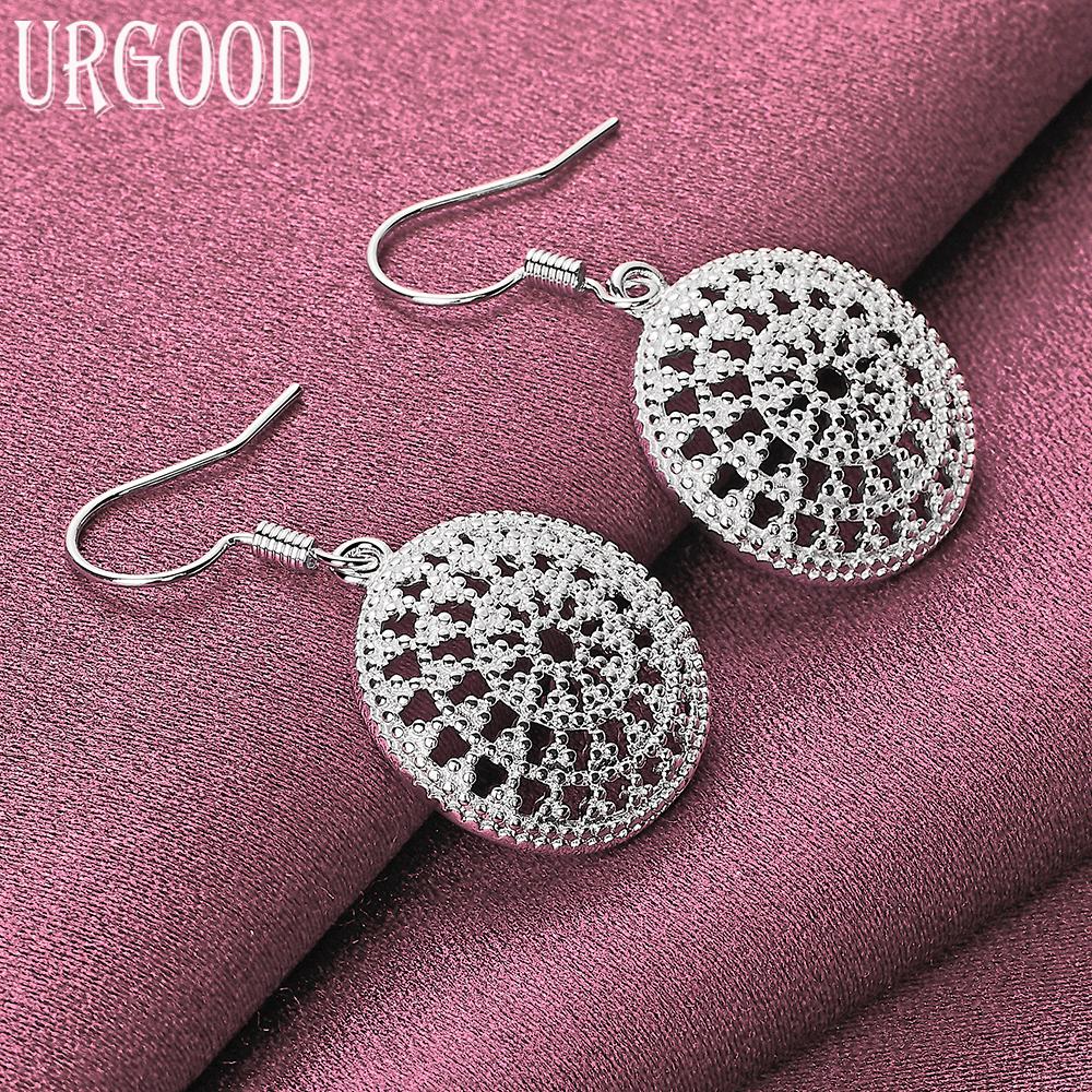 925 Sterling Silber Mode Runde Anhänger Ohrringe Hochzeitsschmuck