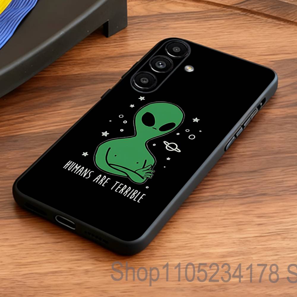 Singular Space UFO Alien Phone Case for Samsung S Series S21 S22 S23 S24 S25 FE Plus Ultra TPU Soft To Skin-friendly Case