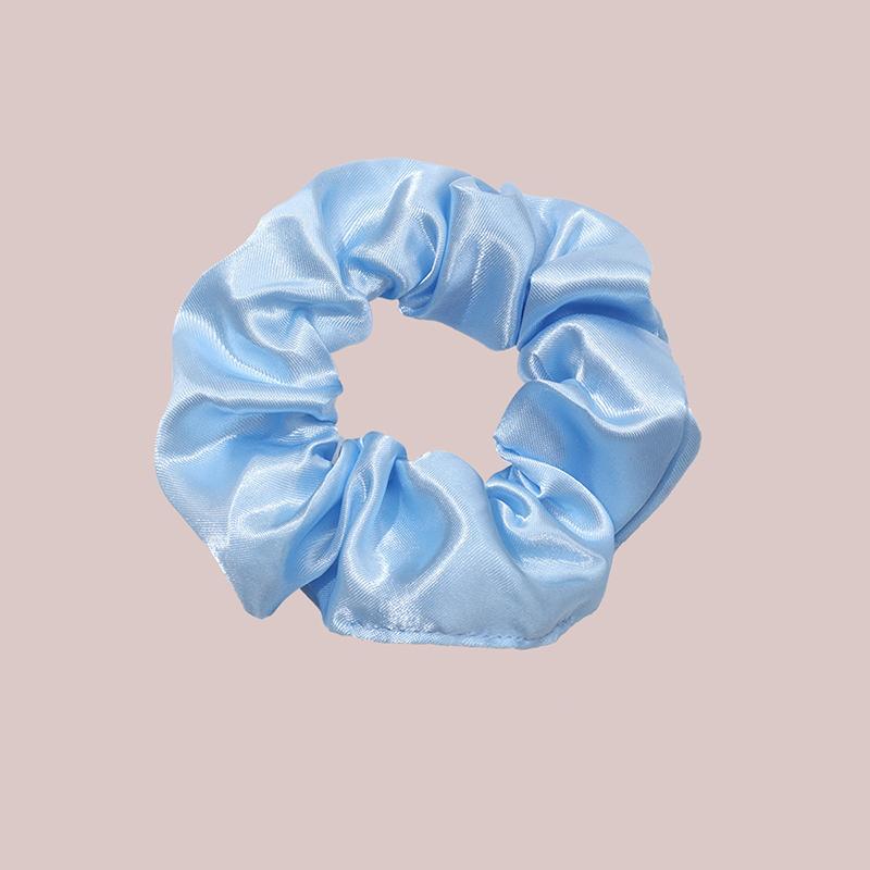 8Pcs  Satin Fabric Sausage Loop Hair Rings Set Solid Colour Fabric Loop Hair Rope Hair Scrunchies Scrunchy Black Coffee