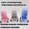 Miniature Baby Cradle Model Figure Doll House Nursery Room Scene Display Accessory Realistic Design 1/12 Scale Furniture