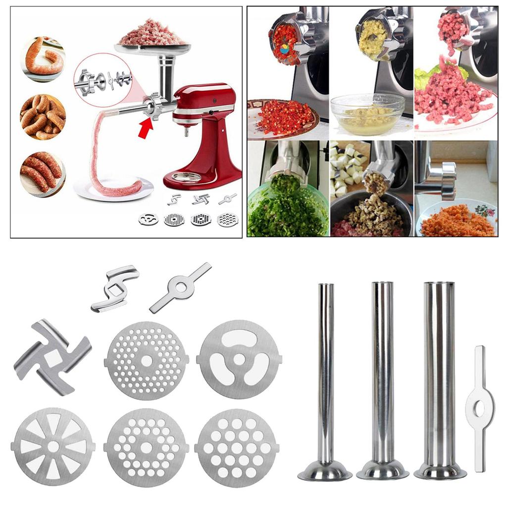 Meat ,Meat Plate Discs ,Stainless Steel Food Accessories for Stand Mixer and - 8pcs