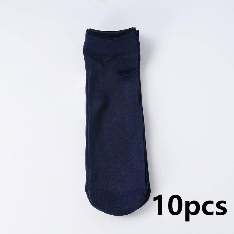 CHRLEISURE 10PCS Men's Steel Hosiery Wear Resistant Thin Breathable Ice Hosiery Short Hosiery Deodorant Anti Hook Silk Socks