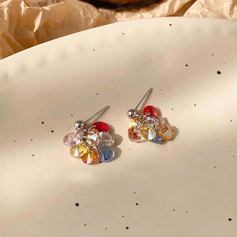 Colored grape string tassel earrings summer seaside vacation earrings exquisite fashion versatile earrings