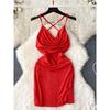 Internet Celebrity Ins Sexy Hollow-out Backless Sling Dress