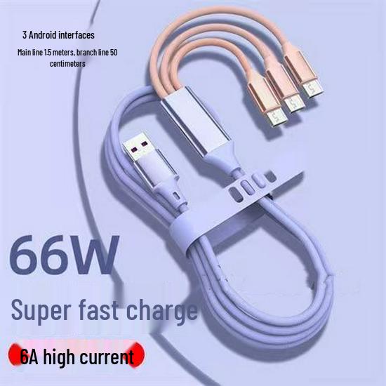 2m 3-in-1 USB Multi-Head Cable for Huawei, 66W Super Fast Charging (Type-C)