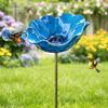 Handgefertigte Metall-Blumen-Gartenspieße, Bestäuber-Trinkstation, Bienen-Trinkstation für den Garten, Metall-Vogelbad für Hof, Rasen, Blumenbeet, Terrasse