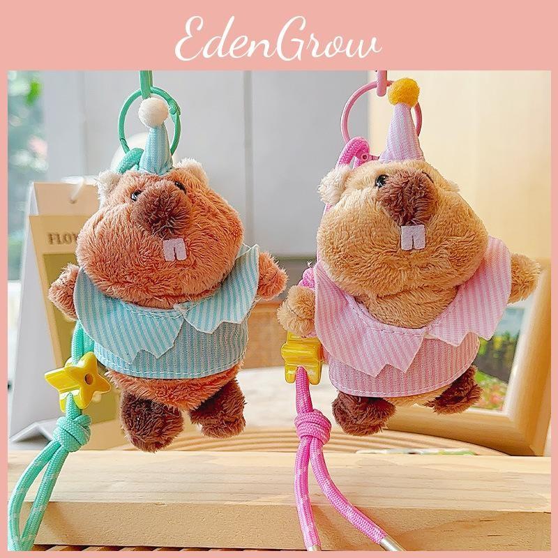 Wearing Groundhog Clothes Hats Cartoon Plush Keychain Daily Use Pendant Gifts