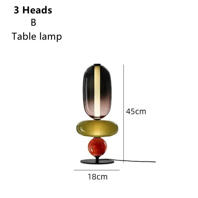 Nordic Design Colorful Glass Table Lamp for Bedside Dining Room Standing Light Exhibition Hall House LED Decor Lighting Study