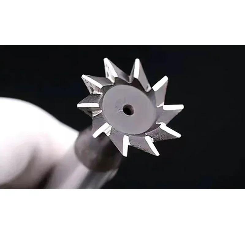 High speed steel ultra hard straight shank multi blade dovetail groove milling cutter, a double-edged tool for machining