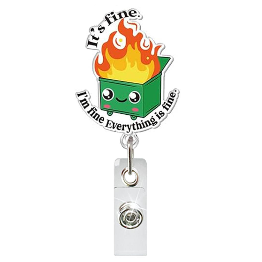 Acrylic Halloween Spooky Ghost Eyeball Skeleton Retractable Badge Reel Rotating ID Badge Holder Crocodile Clip for Doctor Nurse