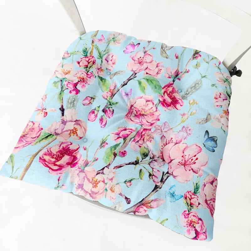 OEING Thick Fleece Floral Print Chair Cushion