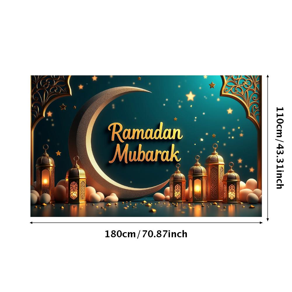

Рамадан Мубарак Ліхтар Задній Фон Банер Ісламське Святкування Захід Декор Партійні Товари Фотографічні Реквізити Декорації Фон