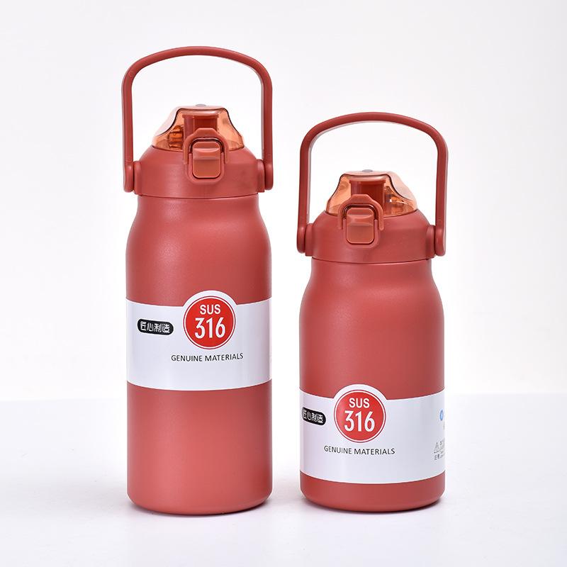 316 stainless steel handle insulated cup outdoor large capacity sports water bottle portable bouncing cover space kettle