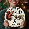Metal Wall Art Round Retro Sign I Love Big Nuts Funny Gift for Nut Shop