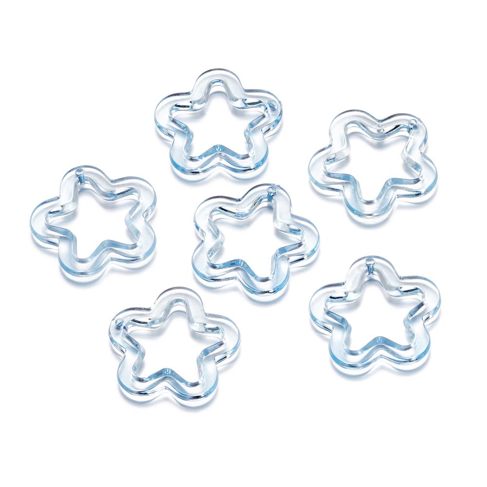 10Pcs/Lot 30*30.5mm Acrylic Transparent Five Pointed Star Pendant for DIY Jewelry Making Bracelet Necklace Charms Accessories
