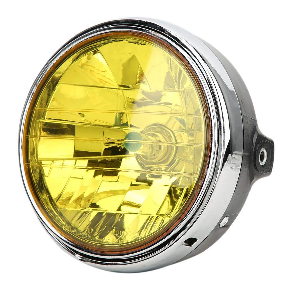 LED Headlight Motorcycle Headlight Motorcycle Headlamp Metal + PC Lens (Yellow) High Luminous Efficiency
