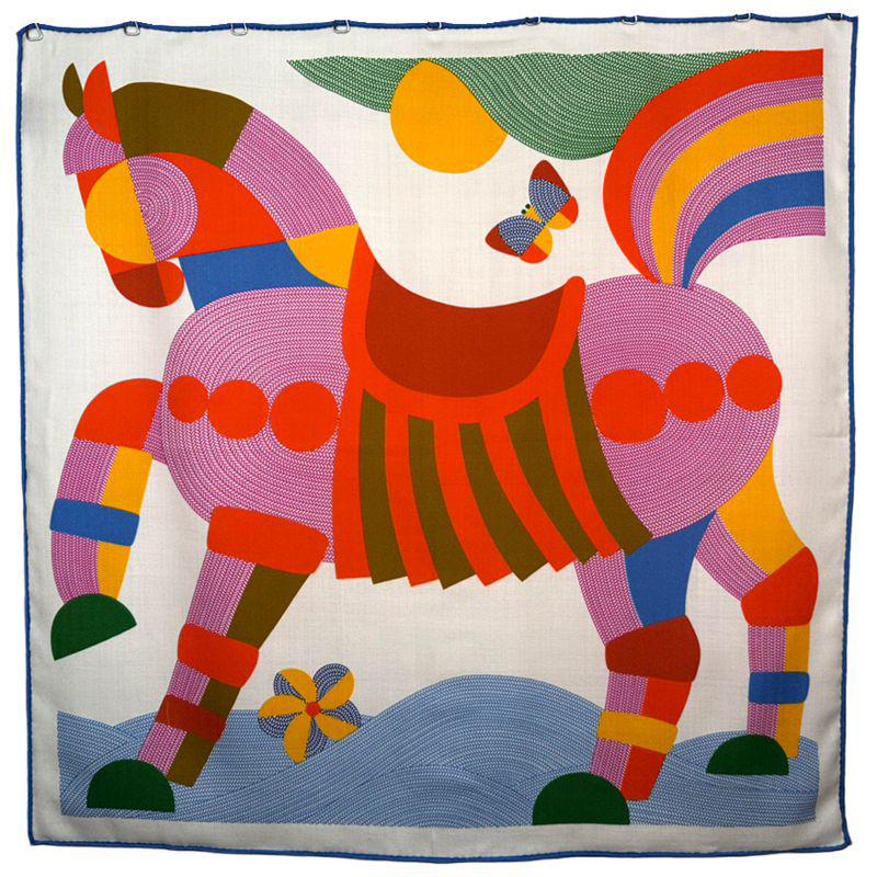 Little Horse Silk Wool Double-Sided Scarf, Autumn & Winter Style Shawl