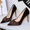 9CM Fashion Flower Design Women High Heels Retro Suede Wedding Women Shoes Party Club Stiletto Heels Chinese Style Pumps Tacones