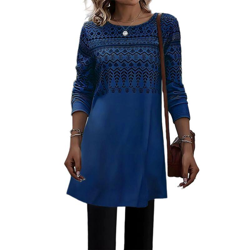 Women's Crew Neck Long Sleeve Dress Pullover Top