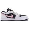 Jordan Air Jordan 1 Slip Resistant Abrasion Resistant Low top Vintage Basketball Shoes Unisex Black Pink 553558-172(Team734-)