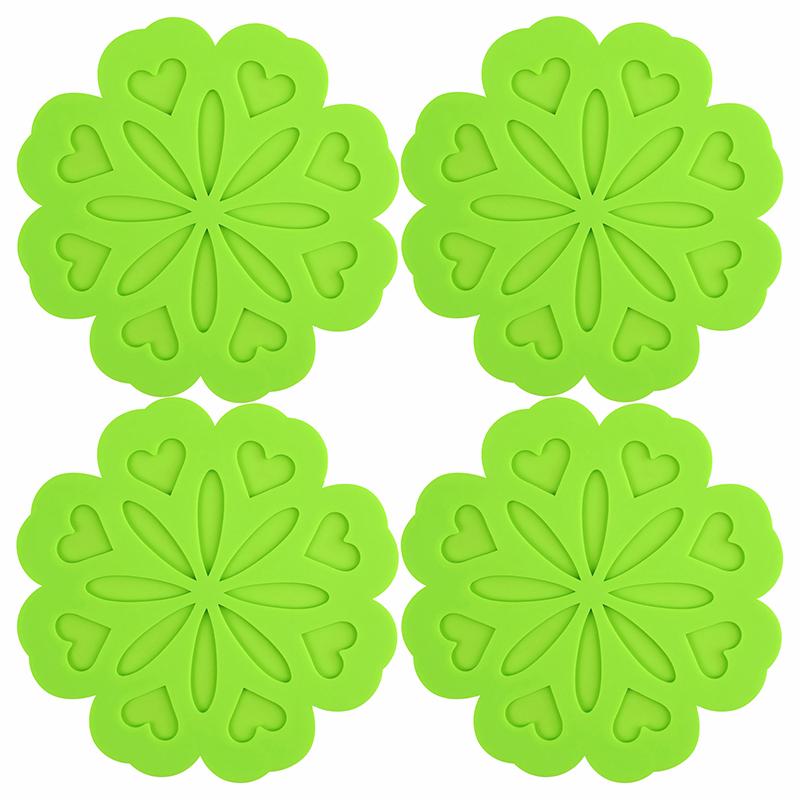 Silicone Bowl Plate Pads Non Slip Anti Scald Placemat Trivet Pot Holders Coaster Durable Desktop Protect Decorate Mats Set of 4