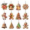 Gingerbread Man Hanging Ornaments 12/24/36Pcs Christmas Outdoor Decorations, Ornaments, 2D Double Sided Fireplace Xmas Decor for Tree Office Home Yard