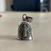Saint Benedict Motorcycle Guardian Bell Retro Biker Good Luck Charm Religious Cross Key Chain