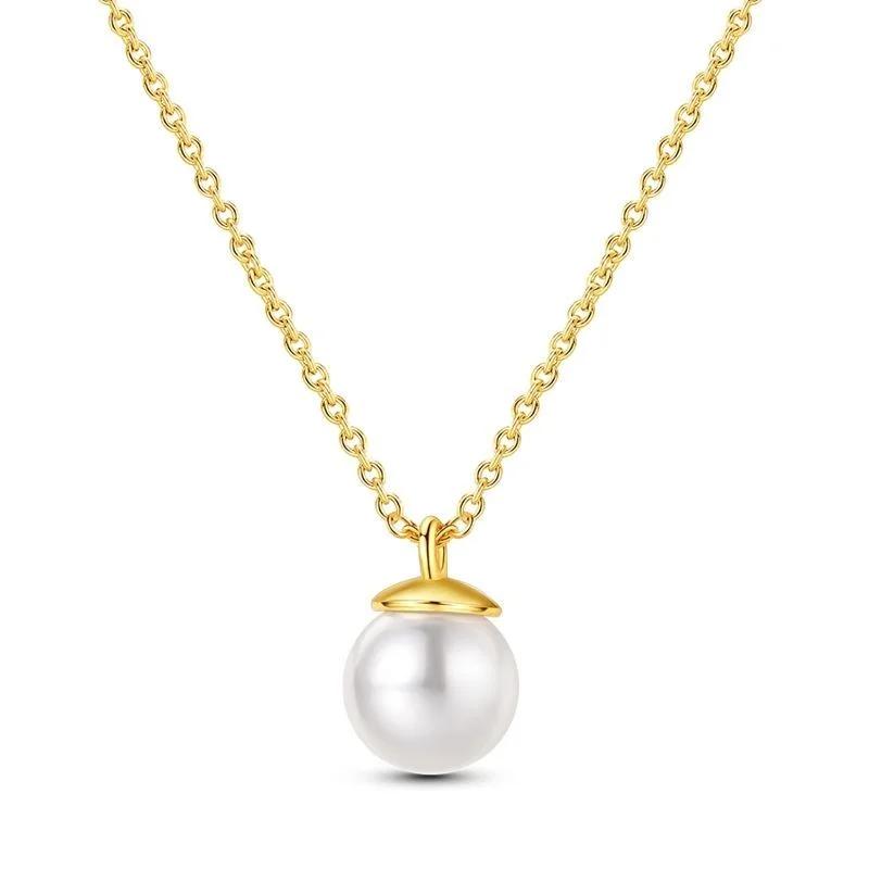 925 Silver Diamond Pendant Necklace Shiny Key Gem Heart Shaped Pearl Cross Lucky Chain for Women Fine Jewelry Gifts