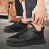 Herbst- und Winter-Plateau-Herrenschuhe neue atmungsaktive Leder-Board-Schuhe Trend Gummizug Business Casual Lederschuhe Arbeitsschuhe
