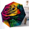 1 Stück Rose Graffiti Automatischer Öffnungs-/Schließschirm Kompakter Faltbarer Schirm, Ganzjahres-Tragbarer Schirm für Damen/Herren F1124230