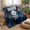 Manchester City Theme Blanket Soft Flannel Blanket Plush Throw Blanket Cozy Sofa Bed Blanket for Home Decor