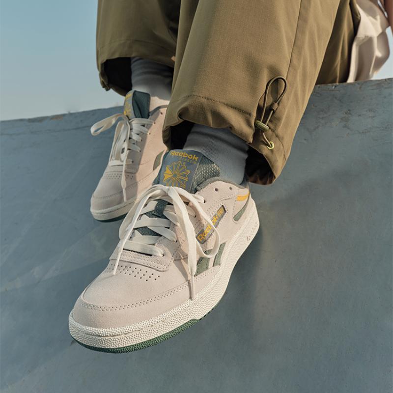 Reebok Club C Revenge Trek Green Classic Yellow Bone Sneakers 100074164
