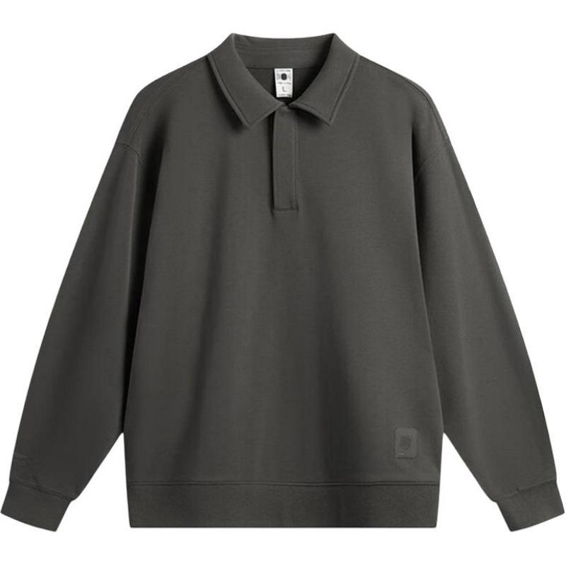 Li Ning China Color Series Solid Color Comfortable Breathable Versatile Casual Sports Hoodie Men Hoodie Graphite-Grey AWDU849-6