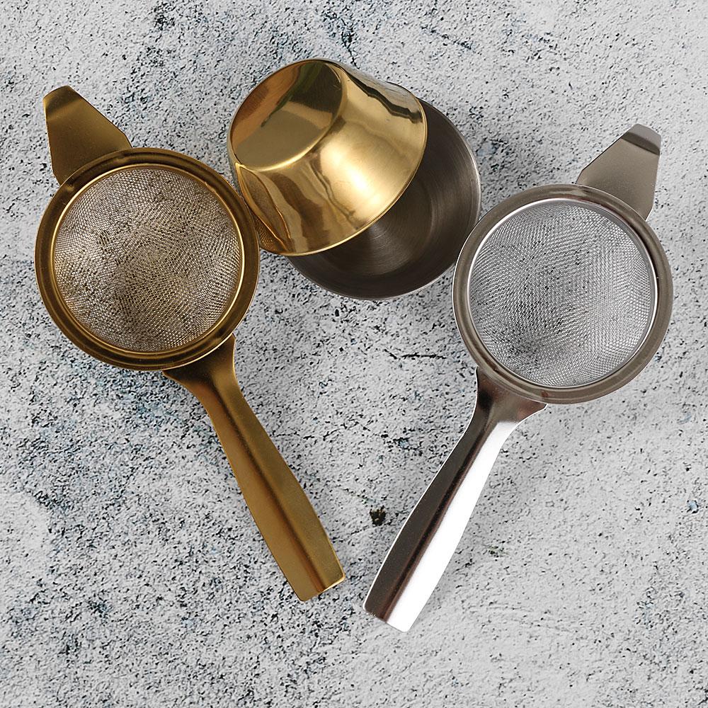 New 1set Reusable Fine Tea Strainer Filters Kongfu Stainless Steel Mesh Colander Reusable Teapot Infuser With Handle