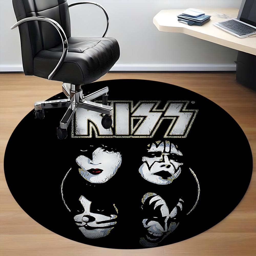 1pc KISS Band Office Round Area Rug, Indoor Mat Suitable For Office, Under Office Chairs Bedroom Living Room Home Decor  a0908159
