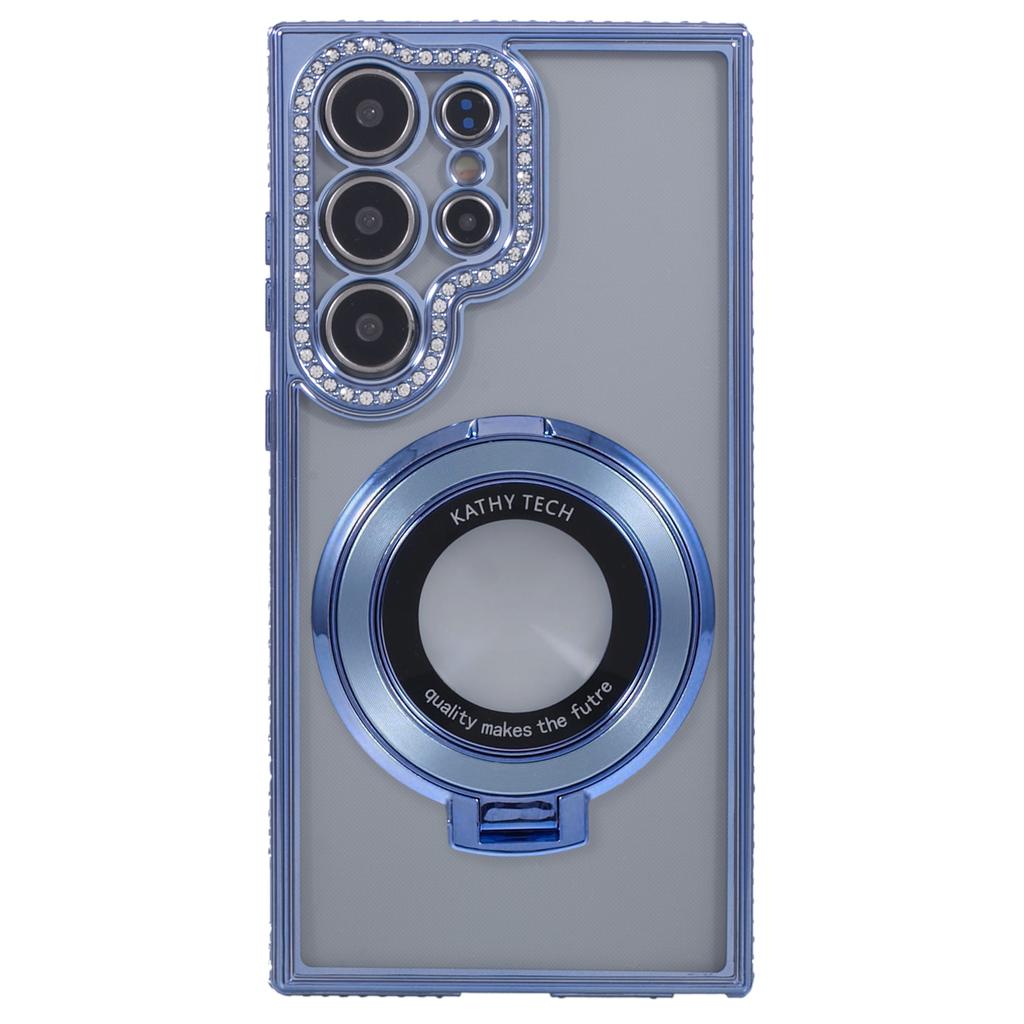 For Samsung Galaxy S24 Ultra Phone Cover Rhinestones Decor Ring Kickstand TPU Back Case