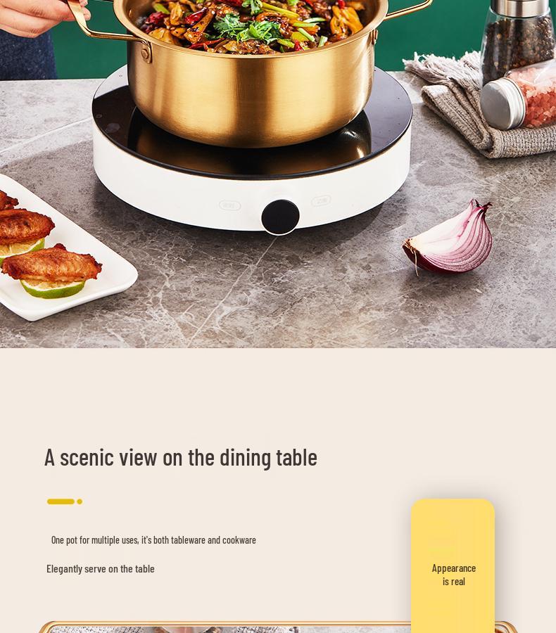 Korean Style Instant Noodle Cooking Pot - Single Serve Ramen Soup Bowl