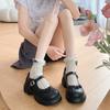 Platform Mary Jane Shoes Women'S College Style Small Leather Shoes Pork Kidney Shoes Coarse Heel Casual Shoes