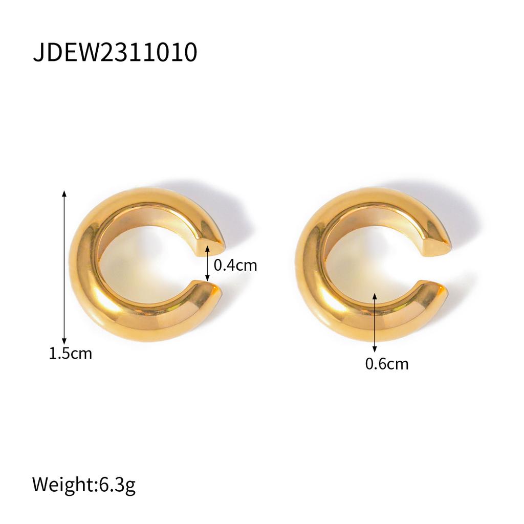 Youthway Zirconia Geometric C-Shape Earrings Stainless Steel Daily Ears Jewelry Wholesale High Quality Chic C-Shape Earrings