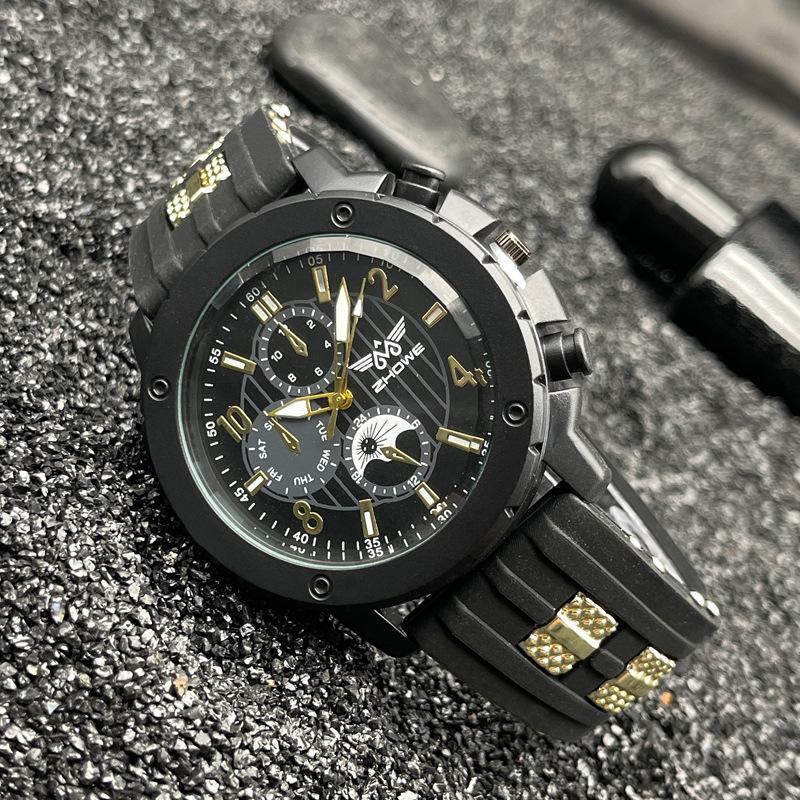 JYL Men's Watch Student Large Dial Business Silicone Strap