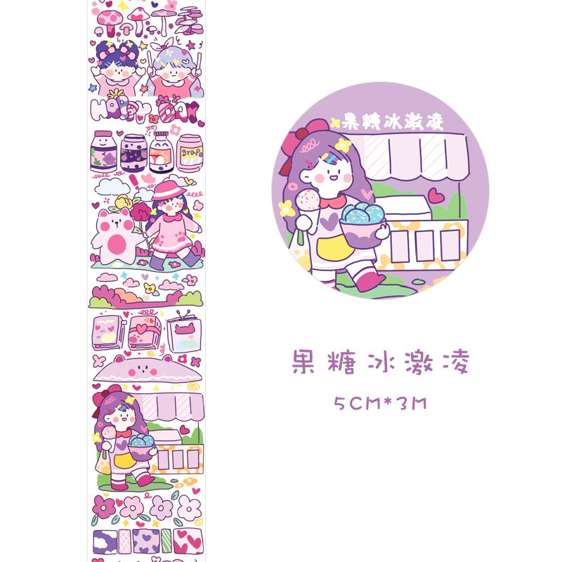 1pcs Washi Tapes DIY Japanese Paper Colorful Fairy Tale Town Masking Tape Decorative Adhesive Tapes Scrapbooking Stickers