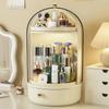 360° Rotating Makeup Organizer Case Large Capacity Cosmetics Storage Vanity Shelf Countertop Luxury Spinning Storage Display Box