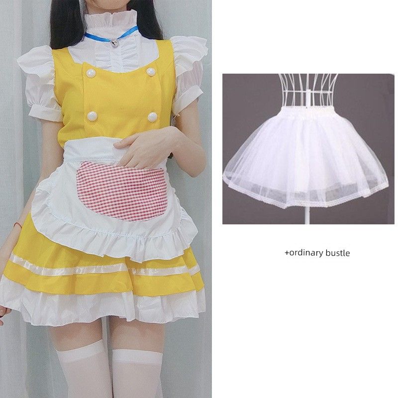 Original Japanese-Style Cute Maid Outfit with Golden Bells, Maid Costume Cosplay Anime Outfit, Cat Girl Stage Performance Costume