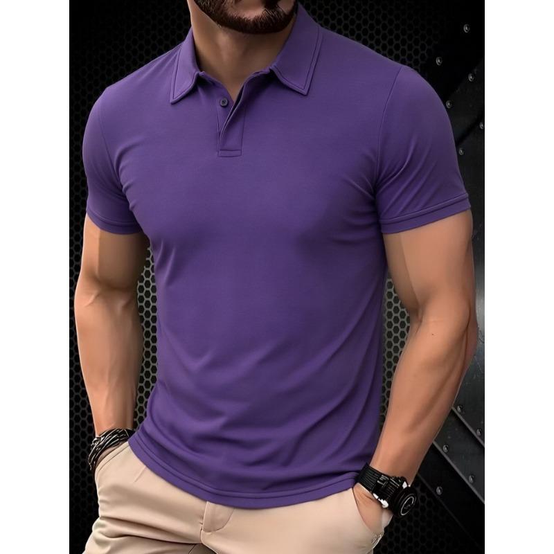 Men Solid Color Short Sleeve Polo Shirt (Multi-Color Options)