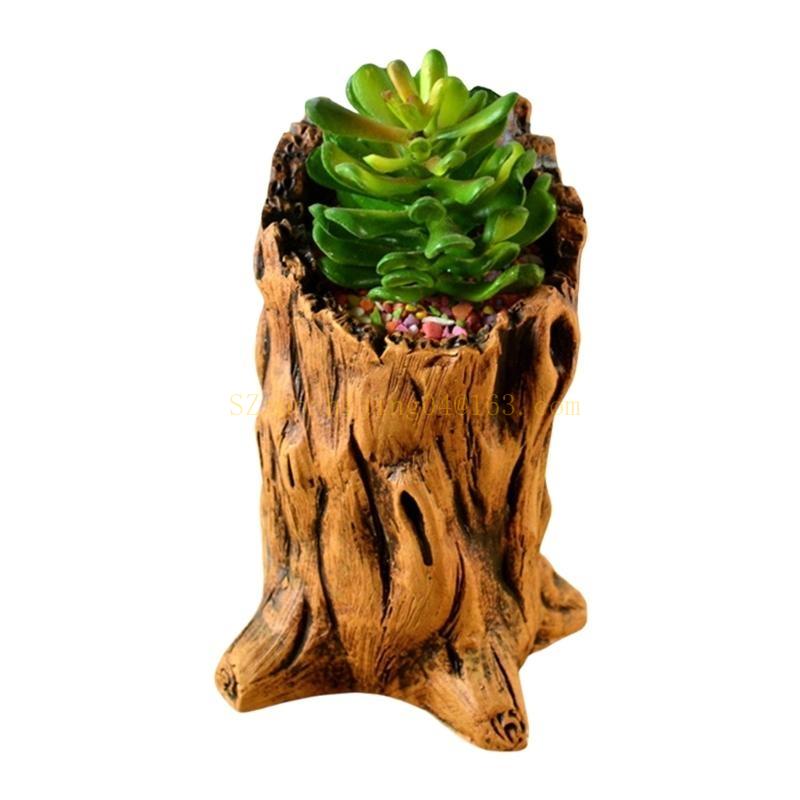 Ecofriendly Flowerpots Imitation Texture Planter for Balcony Garden Display,Stylish Succulent Arrangement Home Office Decoration
