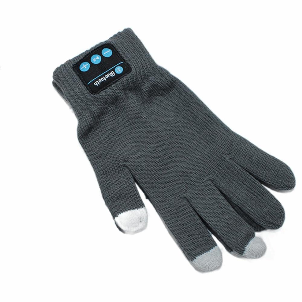 

Knitted Winter Warm Mittens Phone Answering Gloves Creative Bluetooth Gloves Cold серый