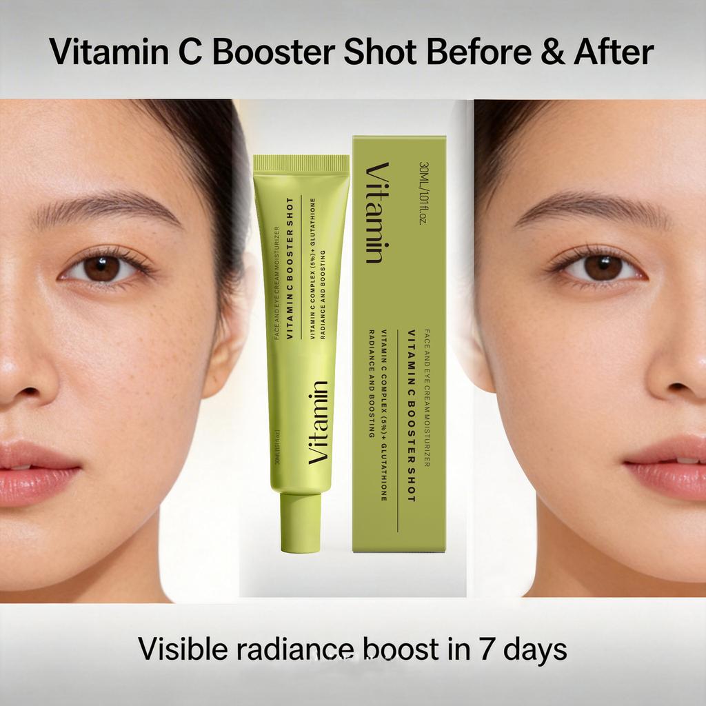 Vitamin C Face Cream Booster Shot Serum Moisturizing Fine Lines Hydrating Brightening Firming Facial Serum 30ml
