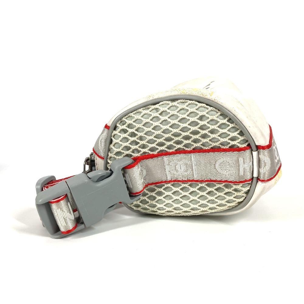 CHANEL Sports Logo mini Bag cylindrical pouch Shoulder Bag Nylon White/Red