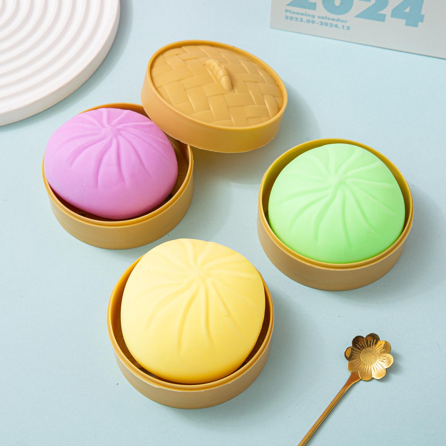 Гигантские Сквиши-Пельмени Игрушка-Антистресс Цветная Симуляция Еды Паровые Булочки с Начинкой Тестовые Игрушки Медленно-Поднимающаяся Игрушка-Сквиш