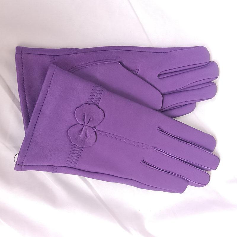 Ženy Zimní zateplené rukavice z pravé kůže Dámské Rukavice z pravé ovčí kůže Dívčí Móda pro řízení Dámské Luxusní Rukavice s vlněnou podšívkou